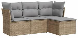 VidaXL Polyrattan Kerti Ülőgarnitúra - 4 részes - Bézs