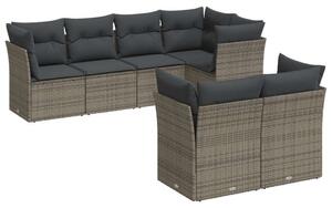 VidaXL Polyrattan Kerti Ülőgarnitúra - 7 részes - Szürke