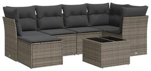 VidaXL Polyrattan Kerti Ülőgarnitúra - 7 részes - Szürke