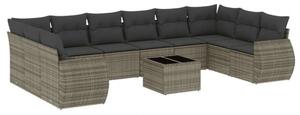 VidaXL Polyrattan Kerti Ülőgarnitúra - 11 részes - Szürke