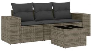 VidaXL Polyrattan Kerti Ülőgarnitúra - 4 részes - Szürke