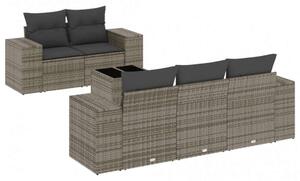 VidaXL Polyrattan Kerti Ülőgarnitúra - 6 részes - Szürke