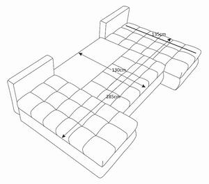 BORIS 1 modern u-alakú, kinyitható ülőgarnitúra - barna / bézs