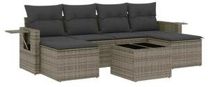 VidaXL Polyrattan Kerti Ülőgarnitúra - 7 részes - Szürke