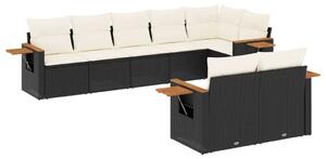 VidaXL Polyrattan Kerti Ülőgarnitúra - 8 részes - Fekete