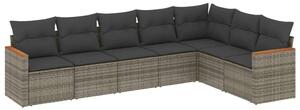 VidaXL Polyrattan Kerti Ülőgarnitúra - 7 részes - Szürke