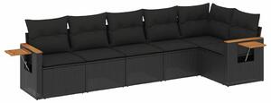 VidaXL Polyrattan Kerti Ülőgarnitúra - 6 részes - Fekete