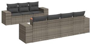 VidaXL Polyrattan Kerti Ülőgarnitúra - 8 Részes - Szürke