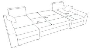 DAGMAR elegáns U-alakú ülőgarnitúra - világos szürke / bézs