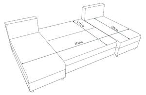SANVI U-alakú ülőgarnitúra - szürke / bézs
