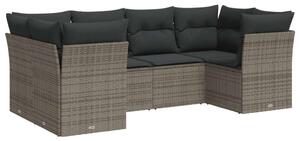VidaXL Polyrattan Kerti Ülőgarnitúra - 6 Részes - Szürke