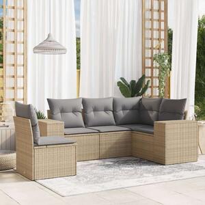 VidaXL Polyrattan Kerti Ülőgarnitúra - 5 részes - Bézs