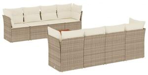 VidaXL Polyrattan Kerti Ülőgarnitúra - 9 részes, Bézs