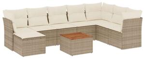 VidaXL Polyrattan Kerti Ülőgarnitúra - 9 részes - Bézs