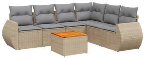 VidaXL Polyrattan Kerti Ülőgarnitúra - 7 részes - Bézs