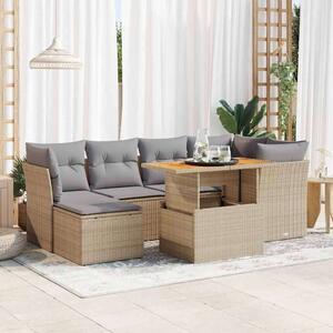 VidaXL Polyrattan Kerti Ülőgarnitúra - 7 részes - Bézs