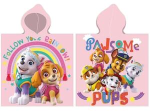 Gyerek poncsó PAW PATROL rózsaszín 55x110cm Faro