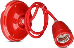 V-TAC piros porcelán függeszték E27 foglalattal - SKU 3807