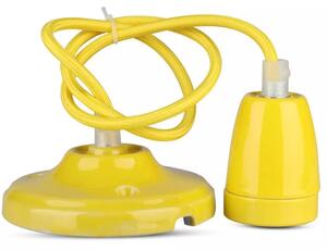 V-TAC sárga porcelán függeszték E27 foglalattal - SKU 3809