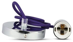 V-TAC króm függeszték, lila vezetékkel, E27 foglalattal - SKU 3790