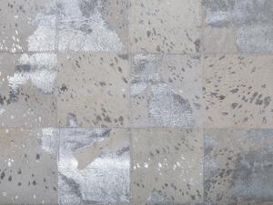 Bézs és ezüst bőrszőnyeg 140 x 200 cm YAZIR