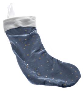 Stars felakasztható karácsonyi dekorzokni, 20 x 43 x 2 cm, kék