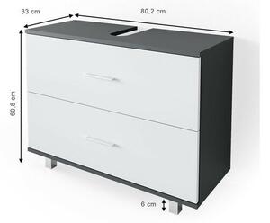 Vicco Ilias mosdószekrény, 80 cm, antracit-fehér