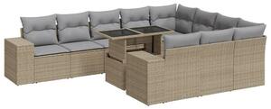 VidaXL Polyrattan Kerti Ülőgarnitúra - 11 részes - Bézs