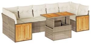 VidaXL Polyrattan Kerti Ülőgarnitúra - 8 részes - Bézs