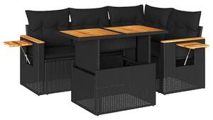 VidaXL Polyrattan Kerti Ülőgarnitúra - 4 részes - Fekete
