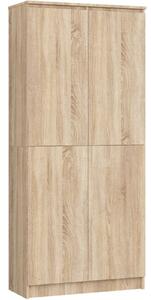 8 polcós szekrény, 16 mm-es laminált PAL, 80x35x180 cm, sonoma tölgy