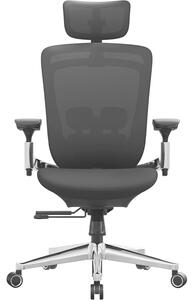 SONGMICS Ergonomikus irodai szék állítható fejtámlával és deréktámaszokkal, 135°-os dőlés, max. 150 kg, 70x70x125 cm, fekete