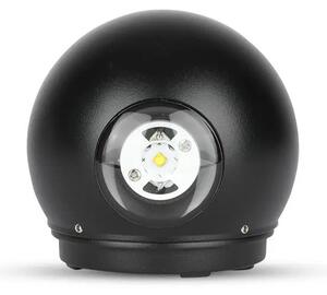 V-TAC 6W kültéri, fekete, fali LED lámpa meleg fehér - SKU 8303