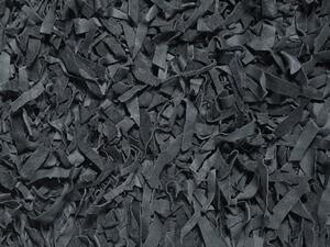 Fekete Shaggy Hosszúszőrű Szőnyeg Bőr 80x150 cm MUT