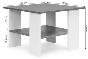 Modern szögletes asztal fehér és szürke színben