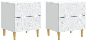 VidaXL Éjjeli asztal 2 pcs Fehér 43 x 34,5 x 48 cm Szerelt Fa