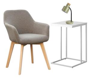 Home staging 3 részes szett - fotel asztali lámpa konzolasztal khaki zöld