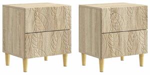 VidaXL Éjjeli asztal 2 pcs Sonoma Tölgy 43 x 34,5 x 48 cm Szerelt Fa