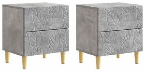 VidaXL Éjjeli asztal 2 pcs Betonszürke 43 x 34,5 x 48 cm Szerelt Fa