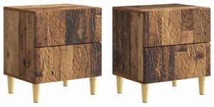 VidaXL Éjjeli asztal 2 pcs Antik Fa 43 x 34,5 x 48 cm Szerelt Fa