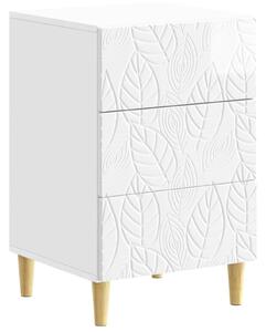 VidaXL Éjjeli asztal Magasfényű Fehér 43 x 39,5 x 66,5 cm Szerelt Fa
