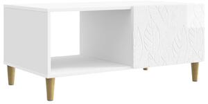 VidaXL Dohányzóasztal Magasfényű Fehér 90 x 50 x 40 cm Szerelt Fa