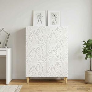 VidaXL Széf Magasfényű Fehér 66 x 34,5 x 90 cm Szerelt Fa