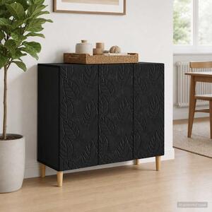 VidaXL Széf Fekete 89 x 34,5 x 80 cm Szerelt Fa