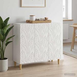 VidaXL Széf Magasfényű Fehér 89 x 34,5 x 80 cm Szerelt Fa