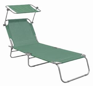 Aga Kerti állítható napozóágy tetővel Világoszöld