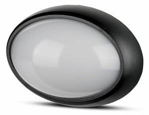 V-TAC 12W ovális IP54 LED lámpa, fekete, meleg fehér fénnyel - SKU 1350