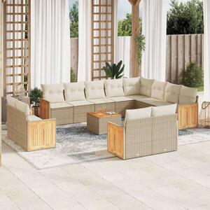 VidaXL Polyrattan Kerti Ülőgarnitúra - 13 részes - Bézs