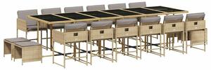 VidaXL Polyrattan Kerti Étkezőgarnitúra - 17 részes