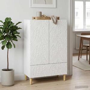 VidaXL Széf Magasfényű Fehér 66 x 34,5 x 95 cm Szerelt Fa